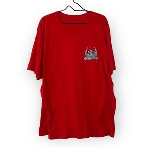 Flaming Skull Motorcycle Graphic Tee Oversized Statement Top Shirt Men’s 3XL